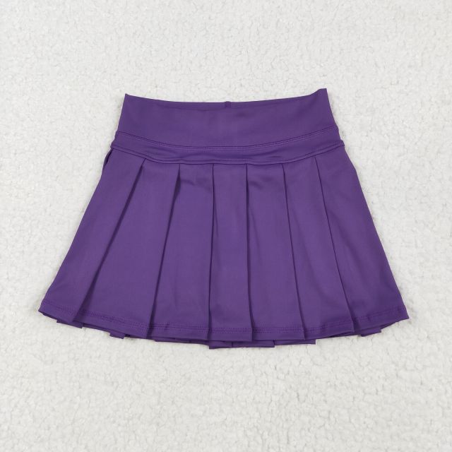 GLK0086 6.9y Solid Purple Yoga Skirt