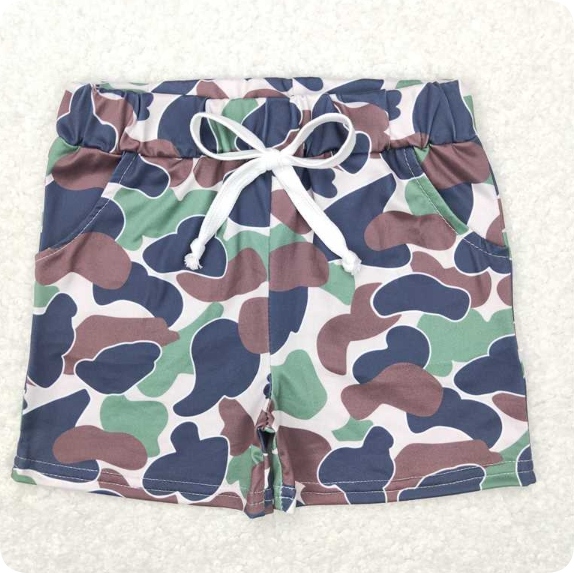 SS0141  6.25 y Brown Green Camouflage Beige Shorts