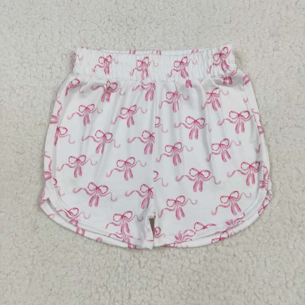 SS0608  6.27 y White shorts with pink bow pattern