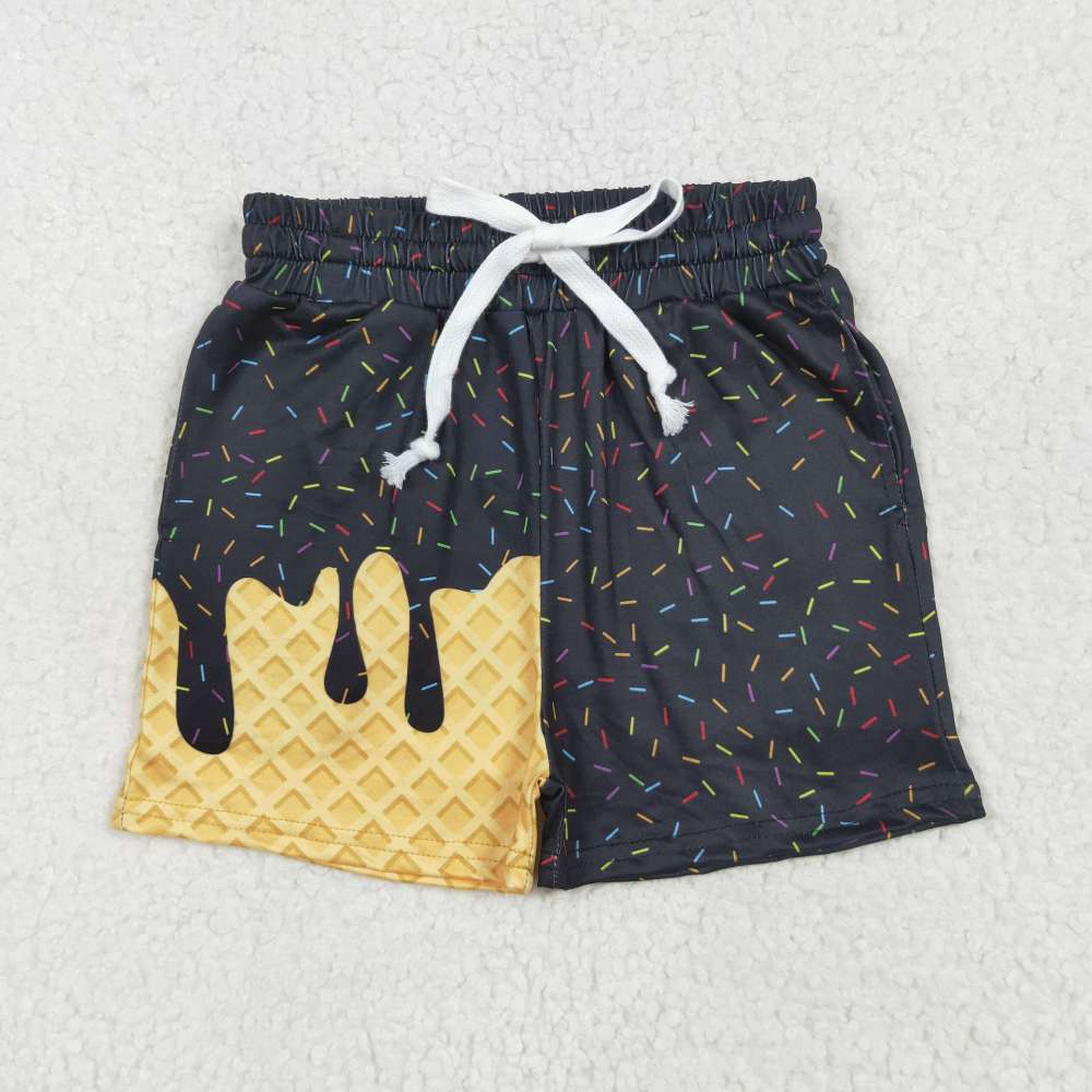 SS0624  7.2 y Waffle Ice Cream Green Pocket Shorts