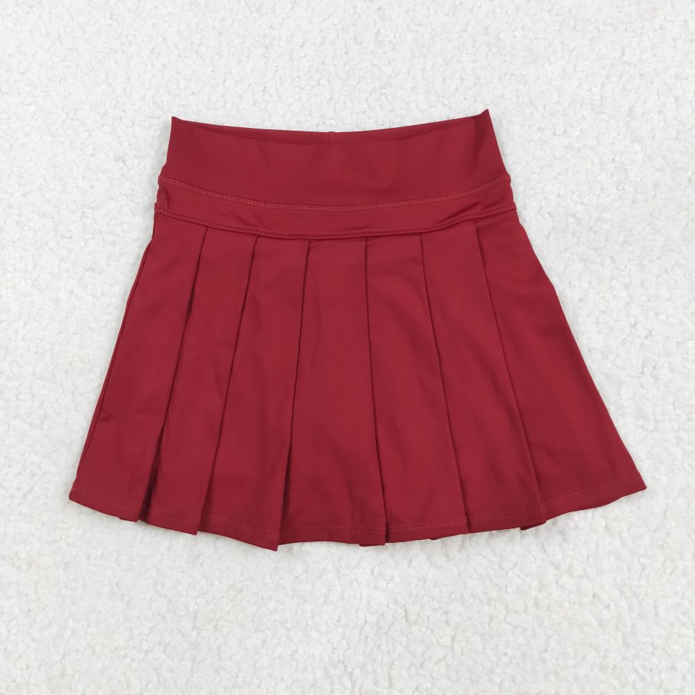 GLK0124 7.22y   Solid dark red yoga skirt
