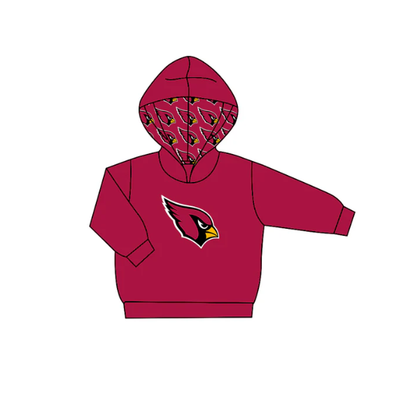 7.30y (moq 5)Baby Boys Red Long Sleeve Eagle Team Hoodies Top
