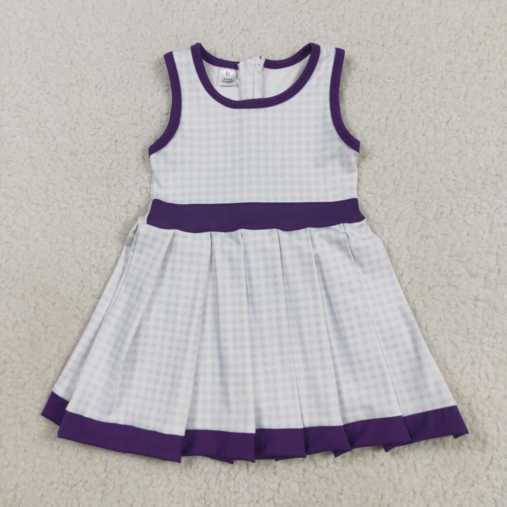 GSD2758  8.13y Purple Plaid Yoga Sleeveless Dress
