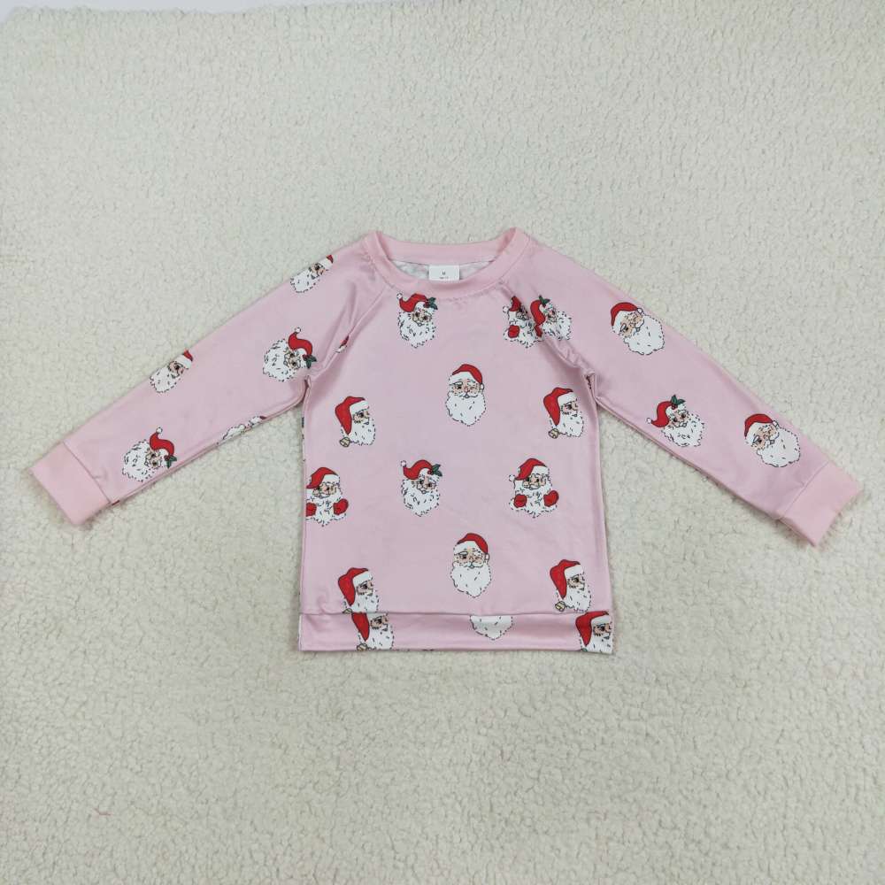 GT1111  8.14y Santa Claus Snowflake Pink Long Sleeve Top