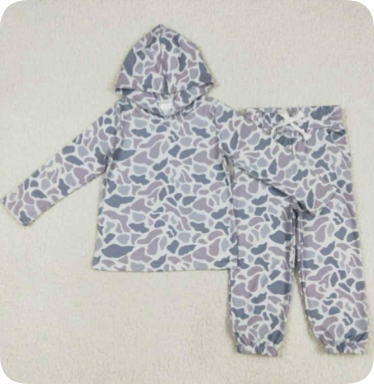 BT0921 8.18y Camouflage Beige Hooded Long Sleeve set