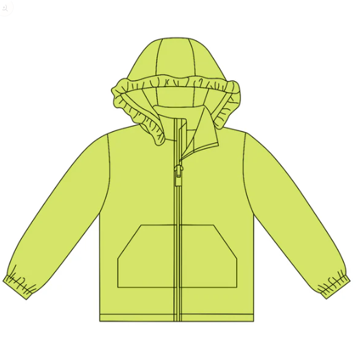 10.1y Baby Girls Light Green Long Sleeve Pockets Zipper Yoga Ruffle Hoodie Jackets Preorder