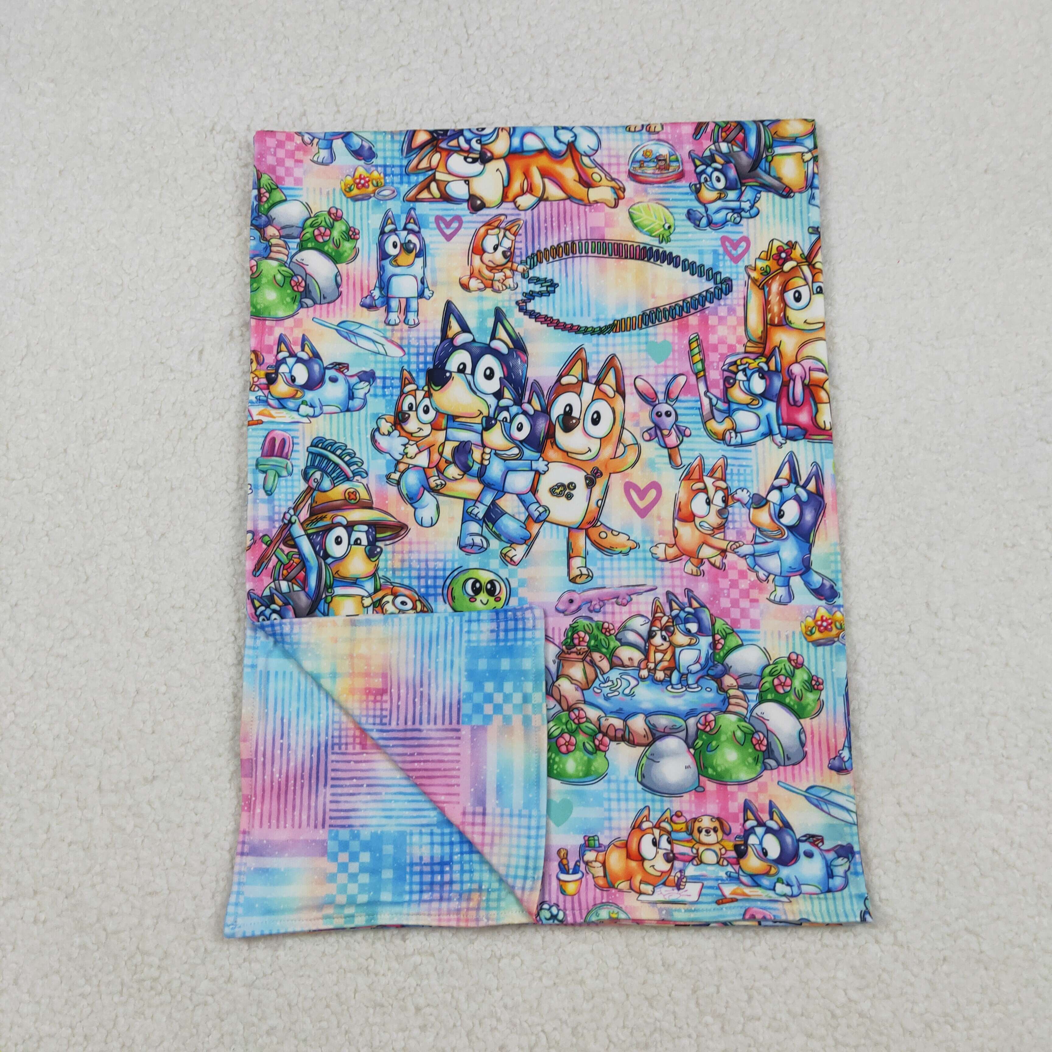 BL0192  10.11y  bluey love color baby blanket