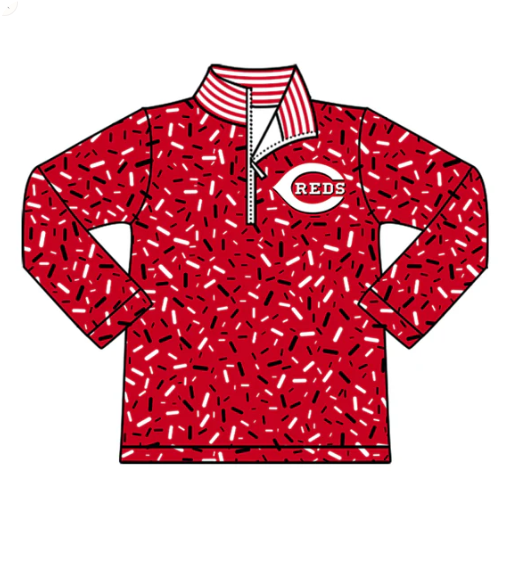 10.11y (moq 8)Baby Boys Red Sprinkles Zipper C Reds Team Pullovers Top