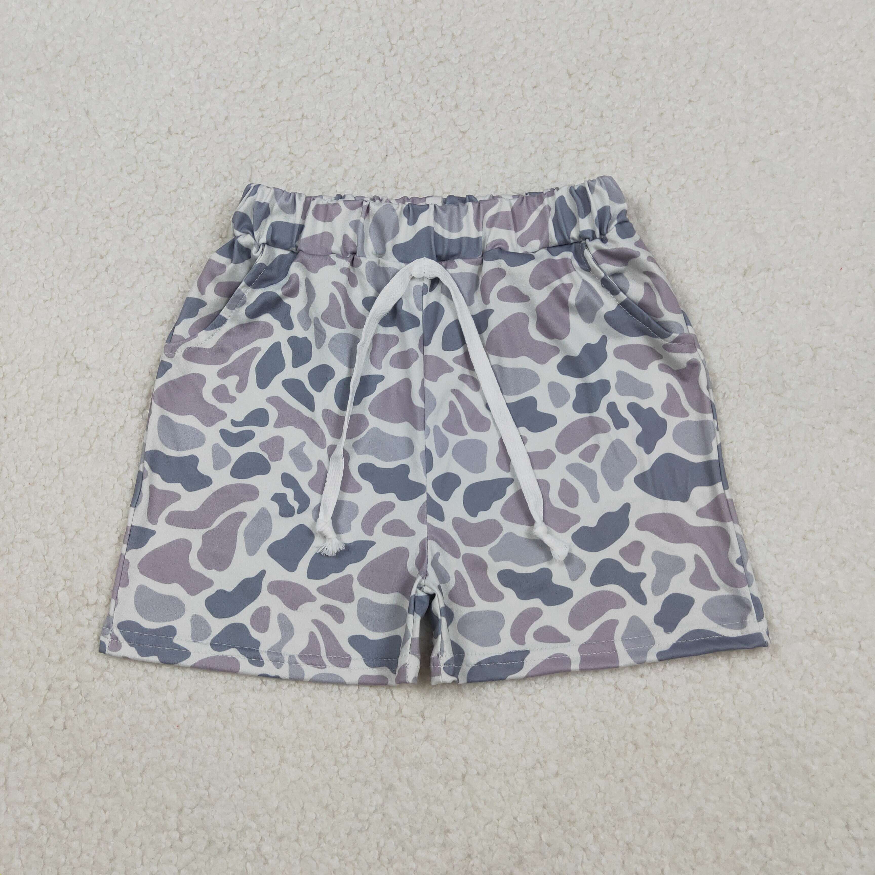 SS0140-2 10.31y Camouflage light gray pocket shorts