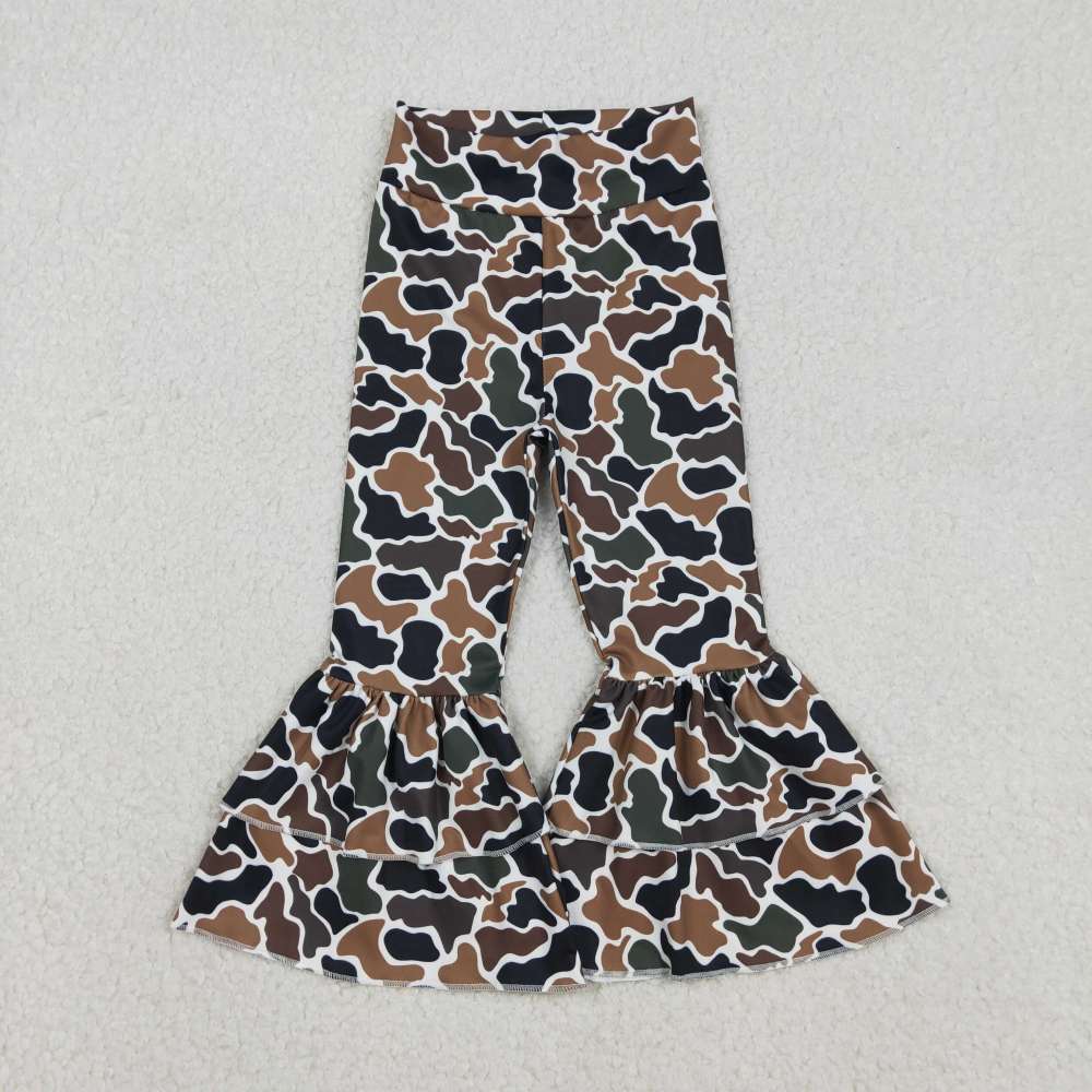 P0887 12.6y Brown-green camouflage yoga pants