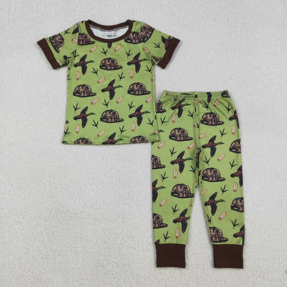 BSPO0636 CAMO Duck hat short sleeve boy green pajamas