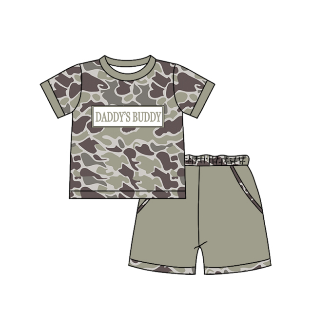 BSSO1836 Custom camo DADDY'S BUDDY print boy set