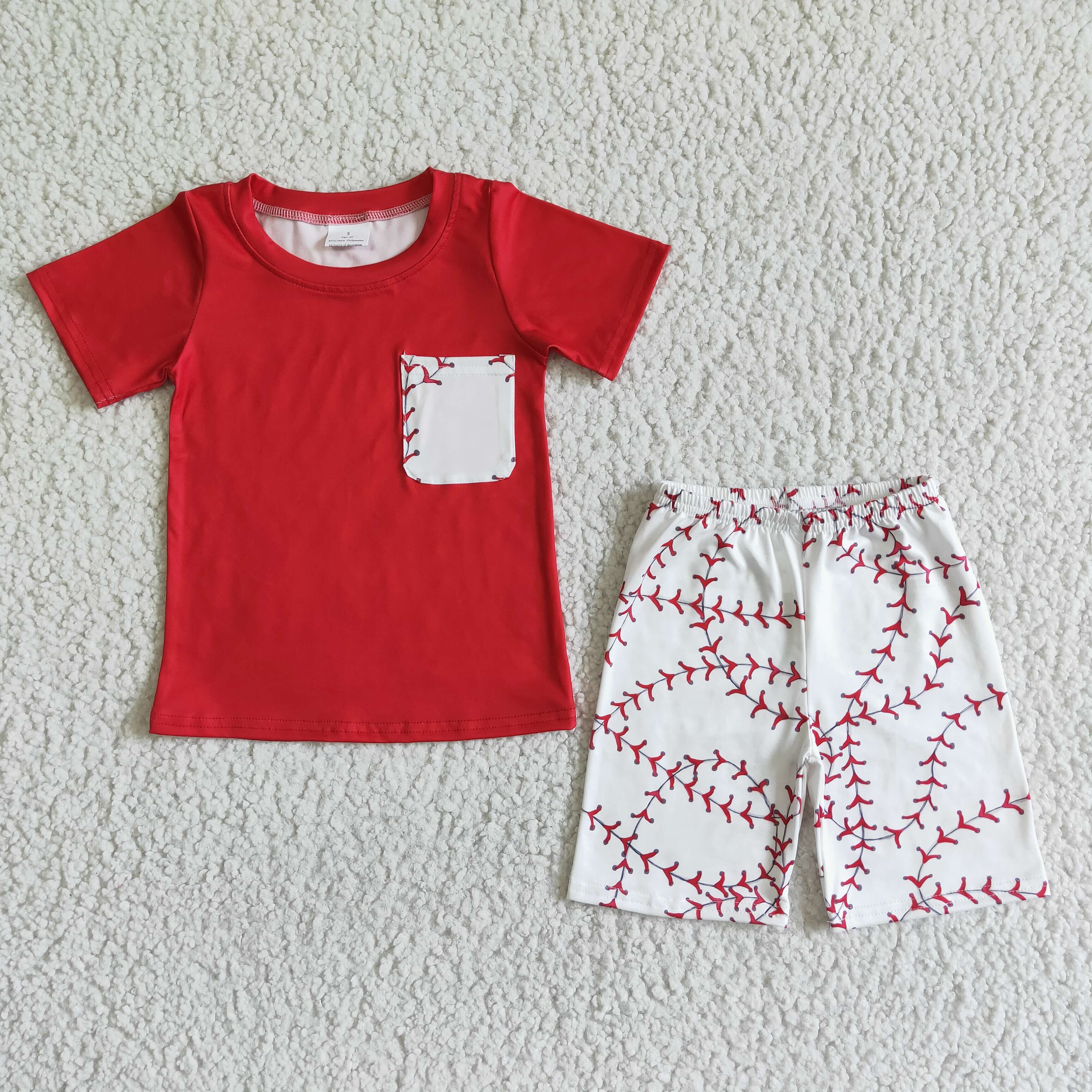 BSSO0022 Red  print baby girl short sleeve outfits