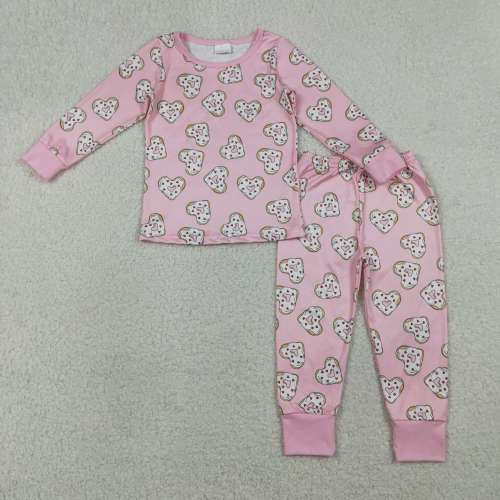 GLP3245 Pink Valentine's heart doughnut girl  long sleeve outfits