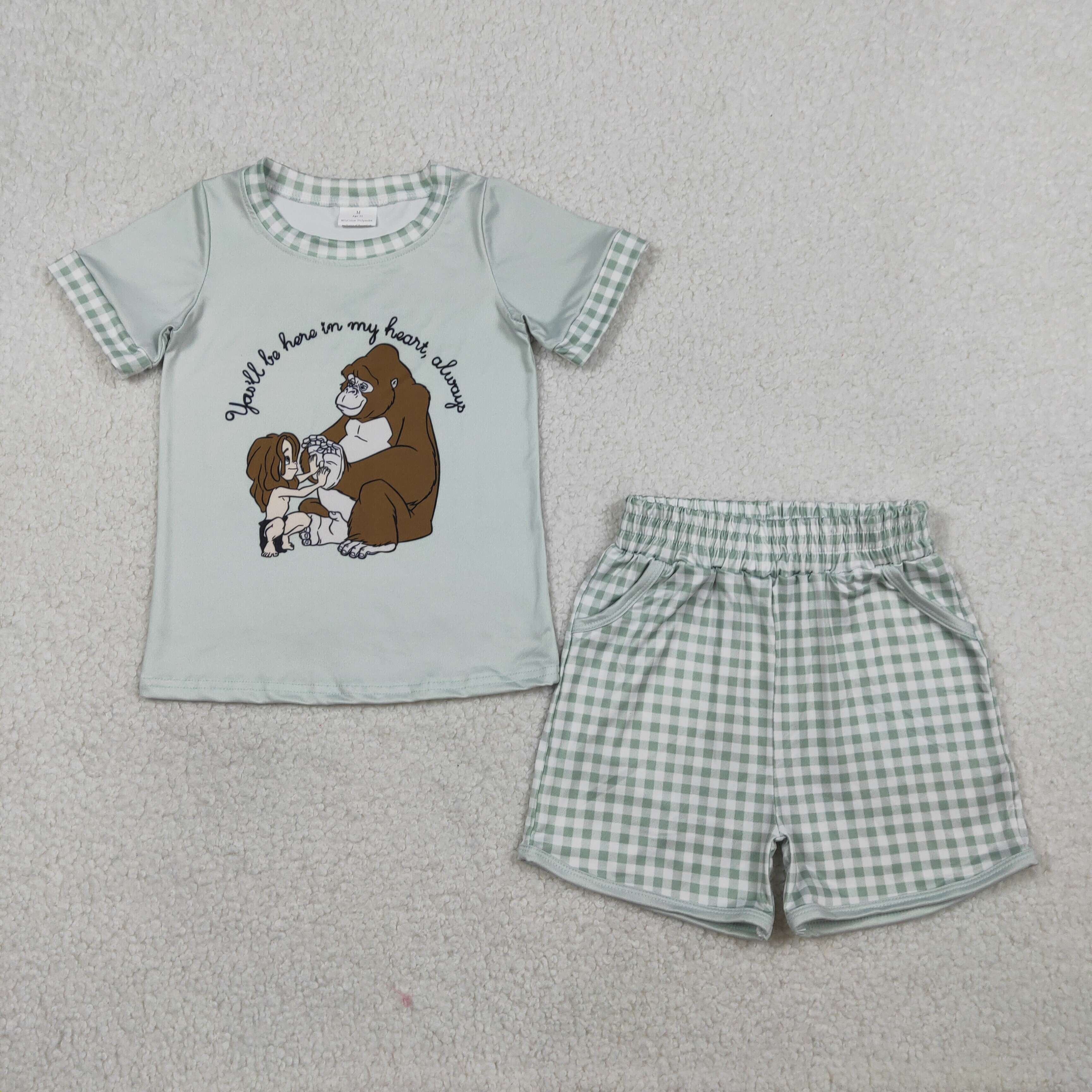 BSSO1702 you'll be here in my heart short sleeve boy outfits