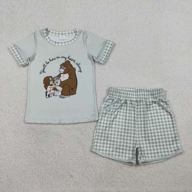 BSSO1702 you'll be here in my heart short sleeve boy outfits