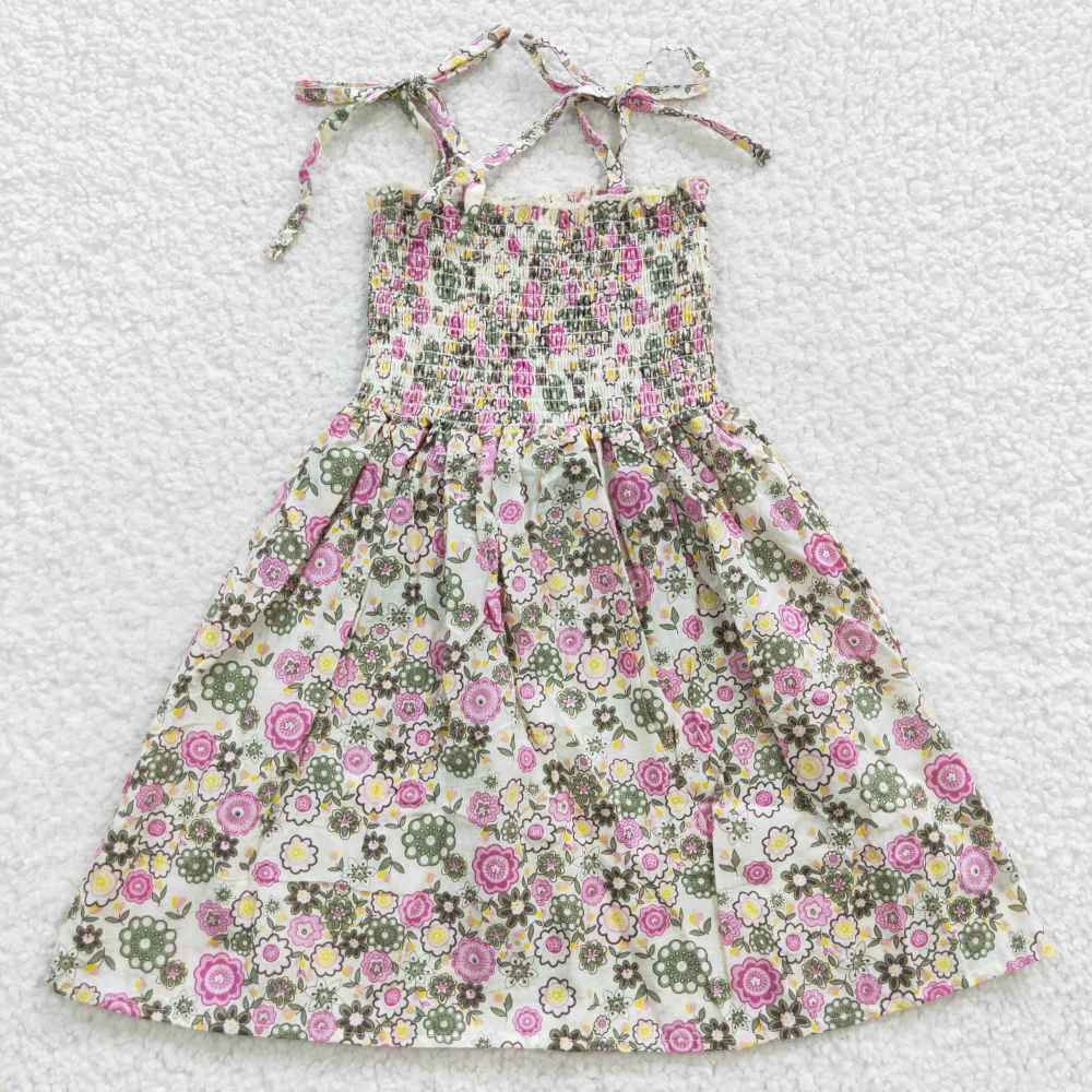 GSD0371 flowers print short sleeve dress