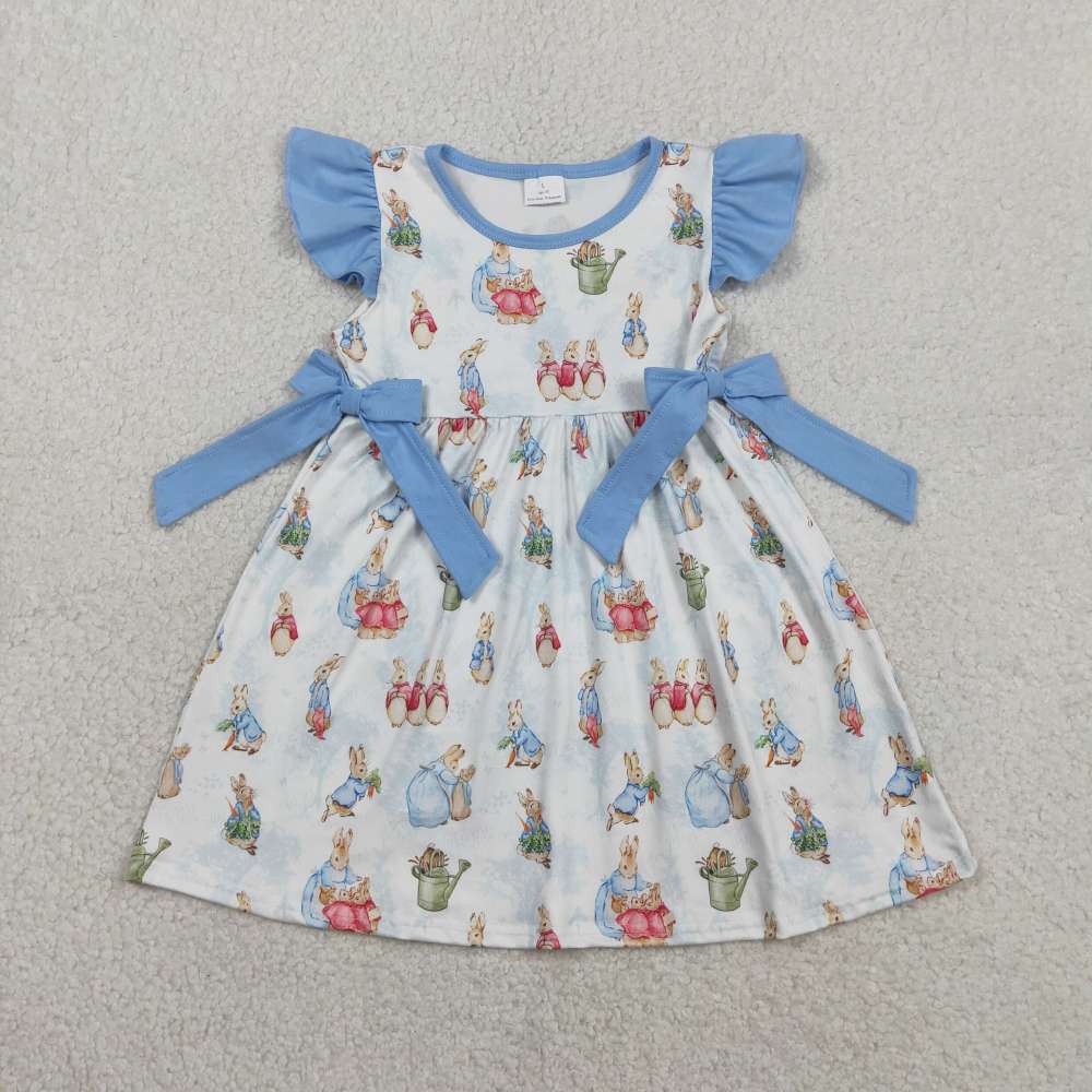 GSD3452 Blue easter rabbit print dress