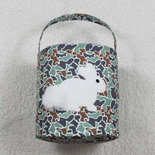 BA0157 camo easter rabbit embroidery bucket bag