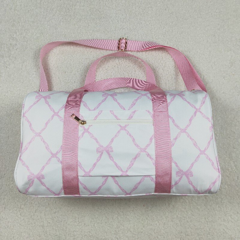 BA0226 US Warhouse Pink bows zipper duffle bag