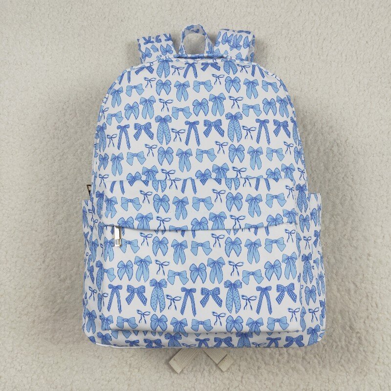 BA0322  US Warhouse Blue bows kids zipper backpack