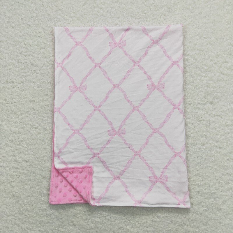 BL0132 US Warhouse pink bows print kids blanket