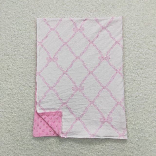 BL0132 US Warhouse pink bows print kids blanket