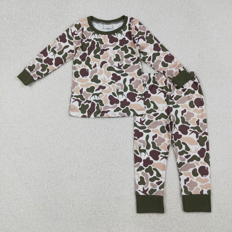 US Warhouse BLP1234  RTS Deer  CAMO boy long  sleeve pajamas