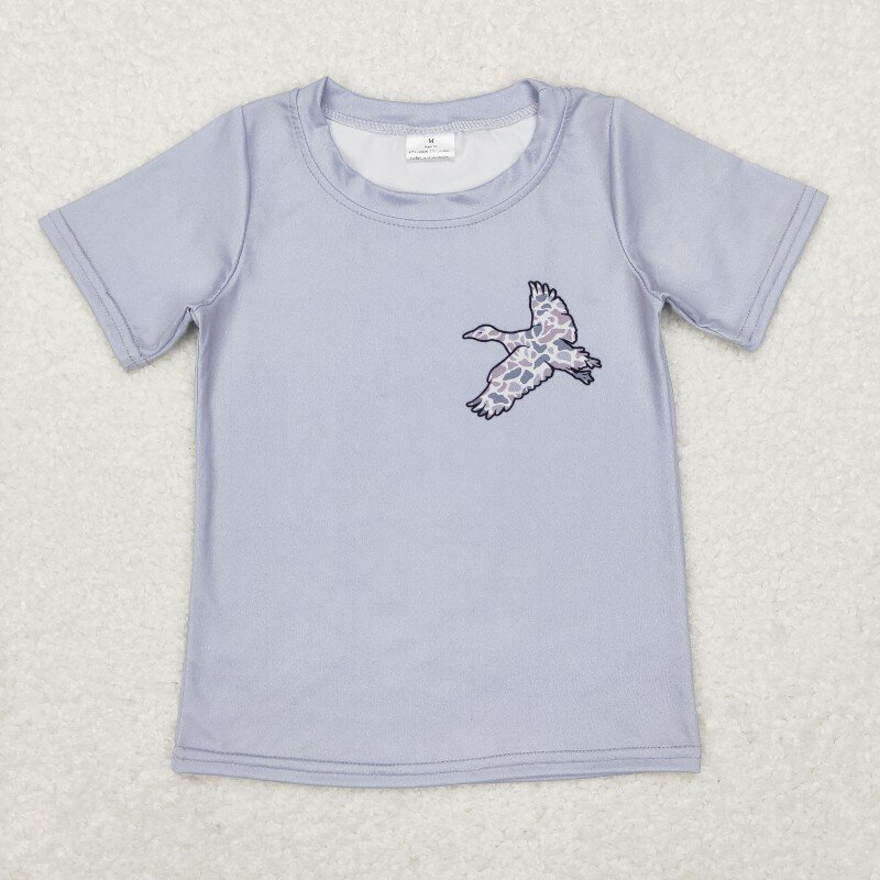 US Warhouse RTS BT0462  camo duck Embroidery short sleeve boy t-shirt