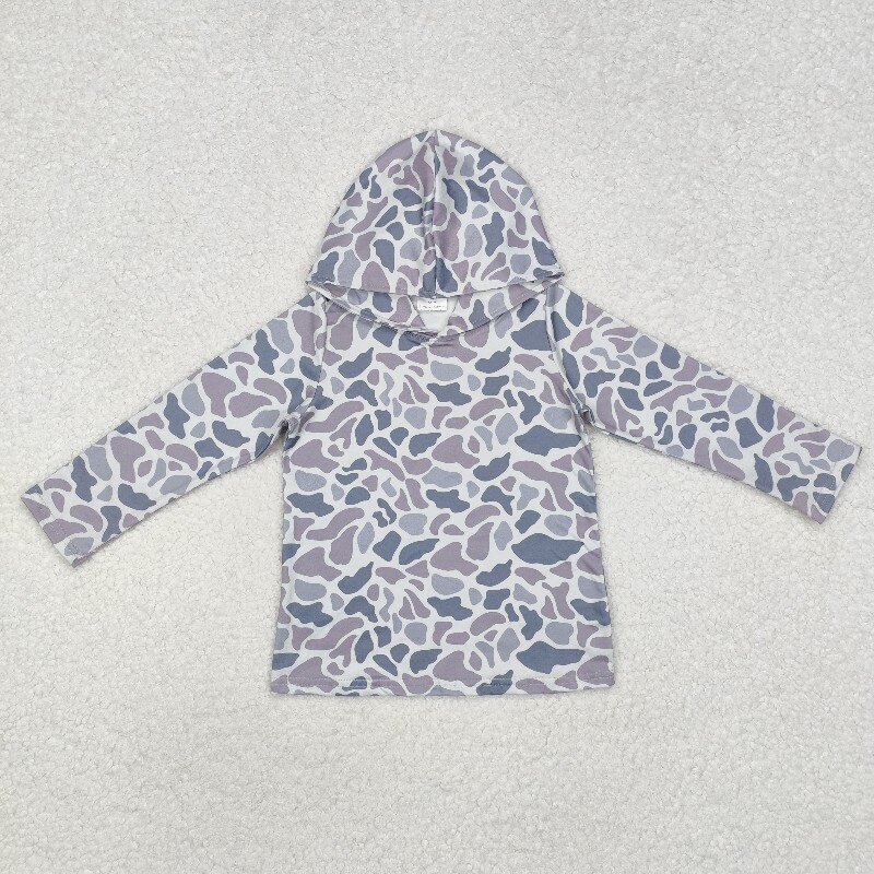 US Warhouse RTS BT0922 Grey camo long sleeve boy Hoodie pullover