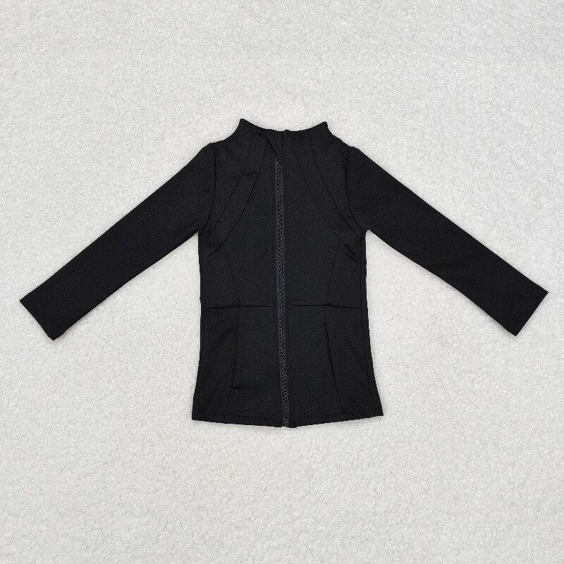 US Warhouse RTS GT0685 Black solid long sleeve girl pullover