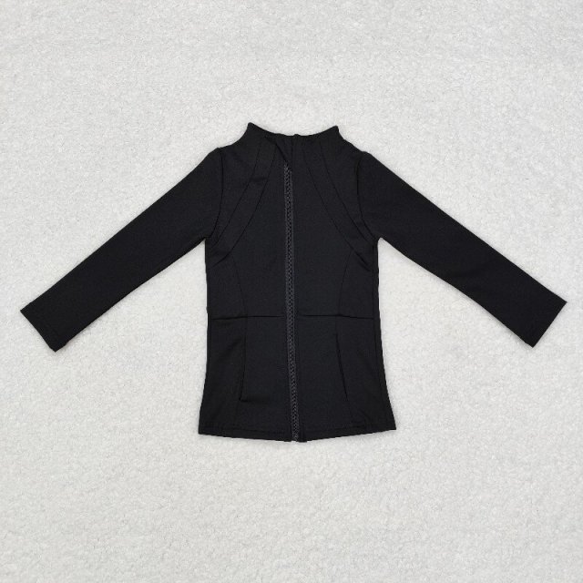 US Warhouse RTS GT0685 Black solid long sleeve girl pullover