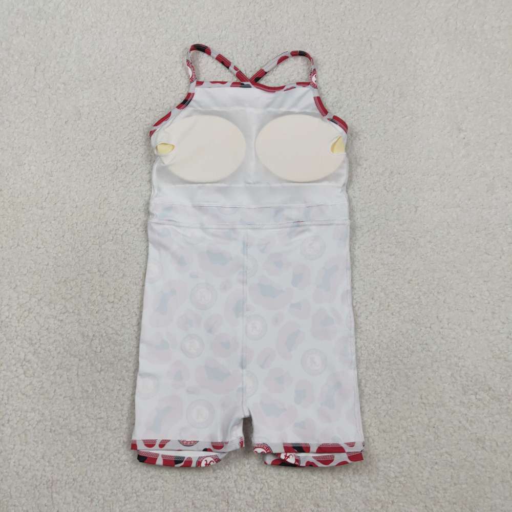 GSD3635 RTS Red black leopard print girl sleeveless yoga dress