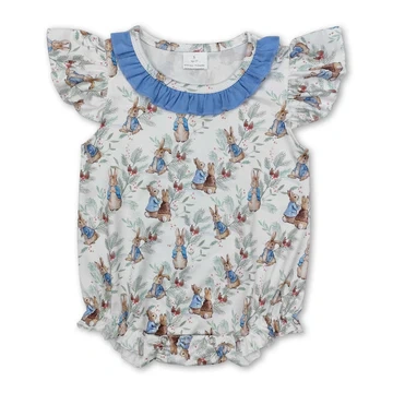 SR2287  Easter bunny  short sleeve Girl Romper