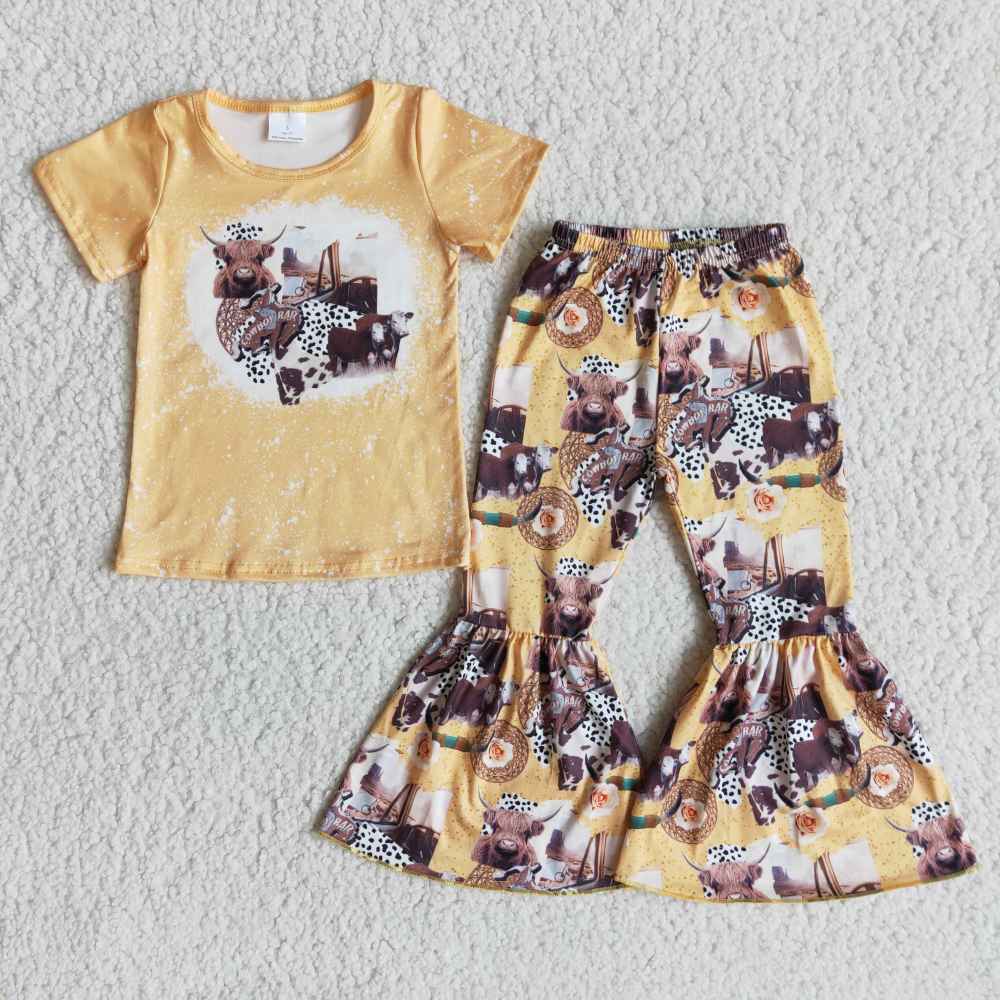 E13-17 Cartoon friends  print short sleeve summer outfits