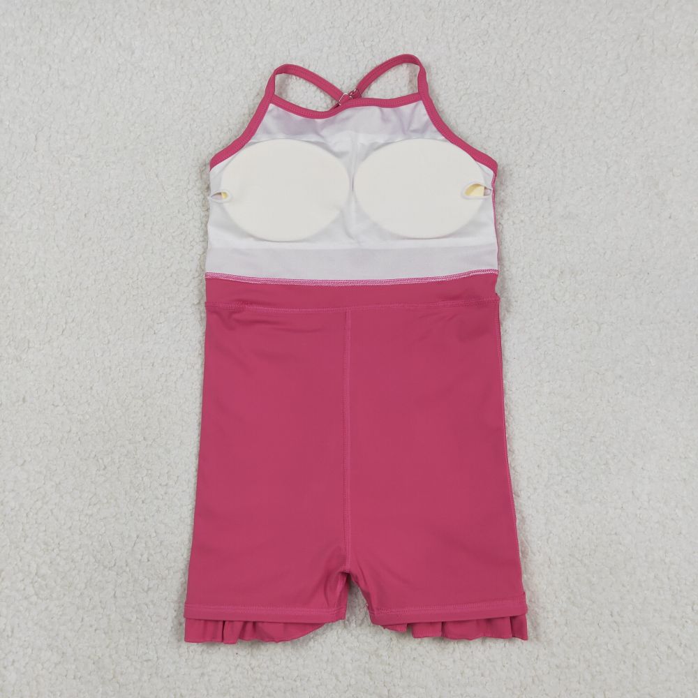 S0727 RTS Hot pink  solid active girl yoga dress