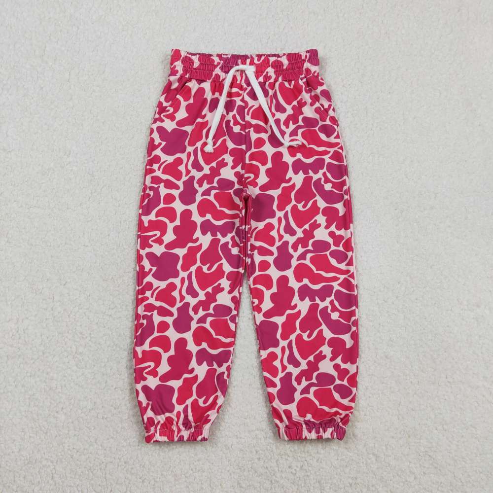 P0696  girl long hot pink Camo  pants