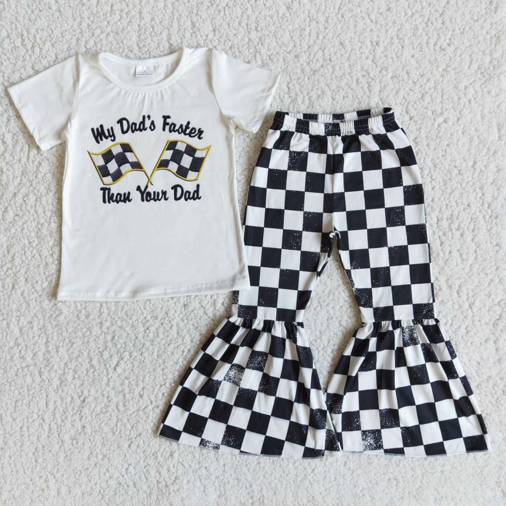 E8-29 black plaid print short sleeve summer outfits