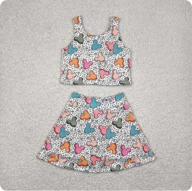 GSD2331 Vest Skirt Yoga Set