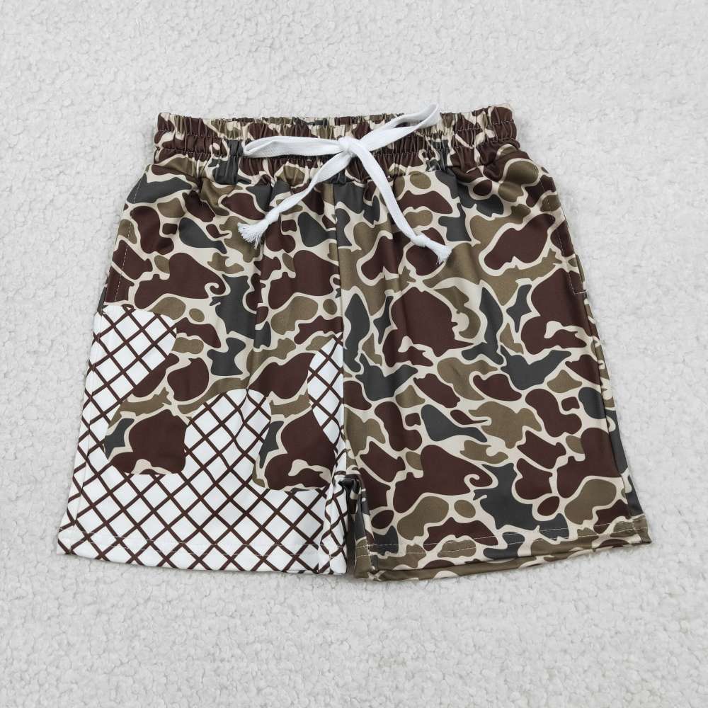 SS0650 brown camo Duck boy summer shorts