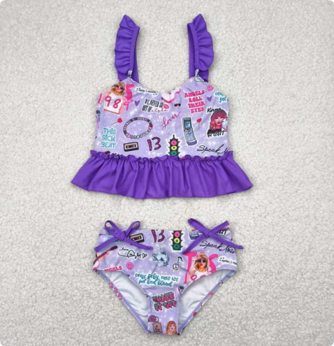 S0389 Purple lace swimsuit set