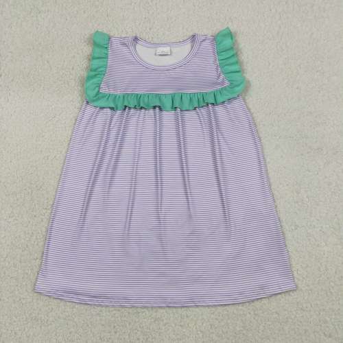 GSD3560 RTS Purple stripe sleeveless dress