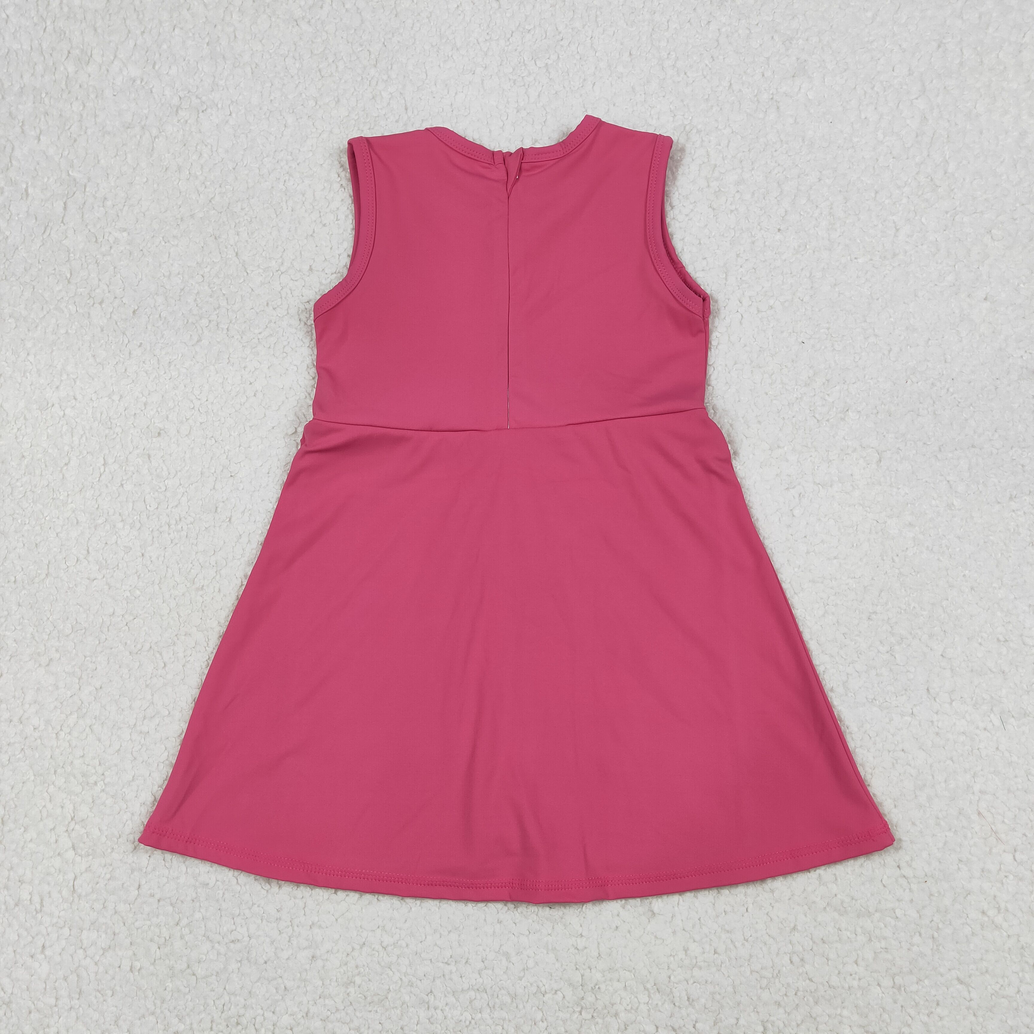 GSD3740  RTS Hot pink  solid print active girl yoga sleeveless dress