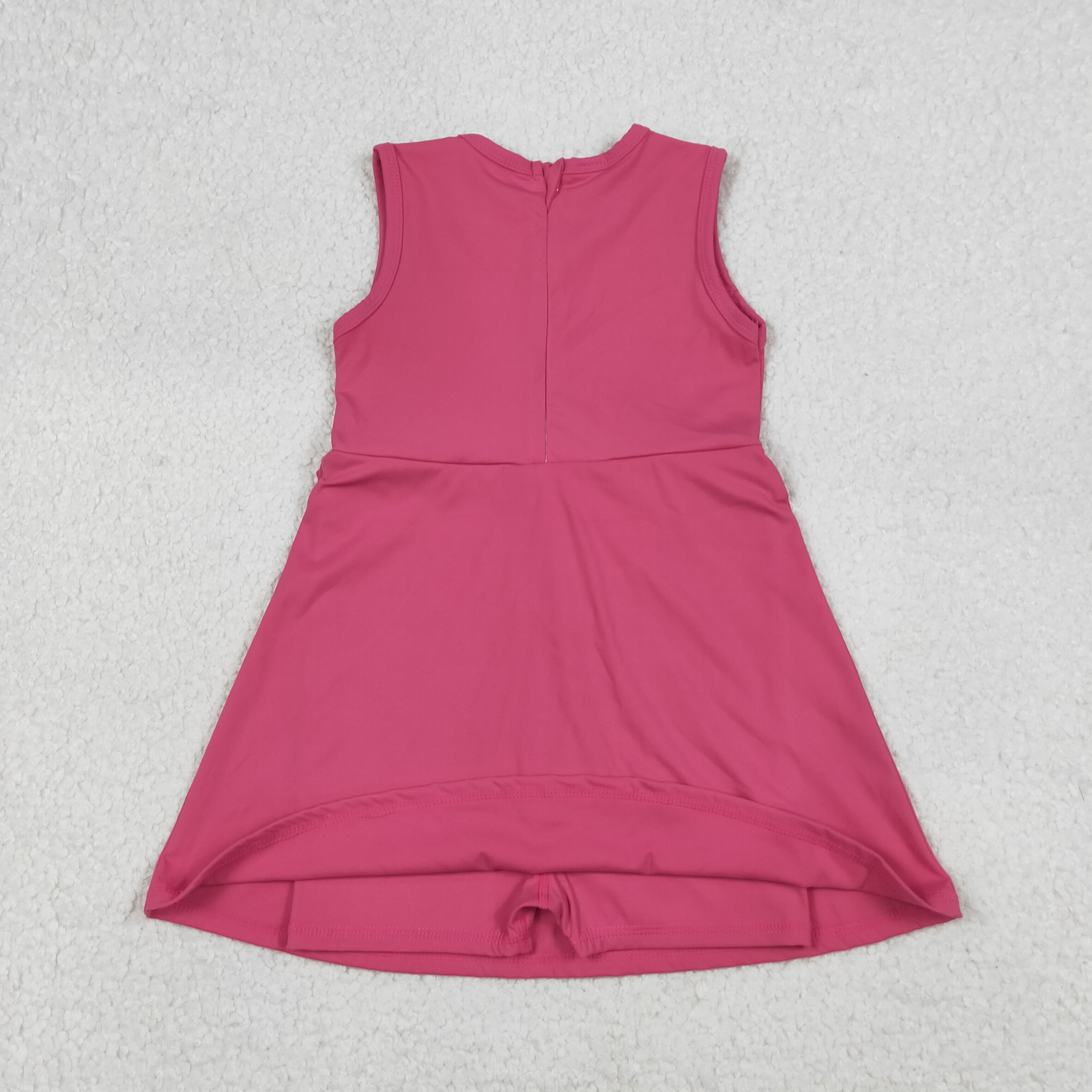 GSD3740  RTS Hot pink  solid print active girl yoga sleeveless dress