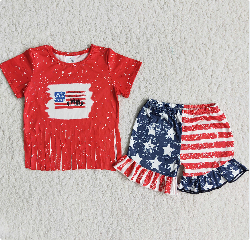 C16-2 Red flag tassel and star striped suit