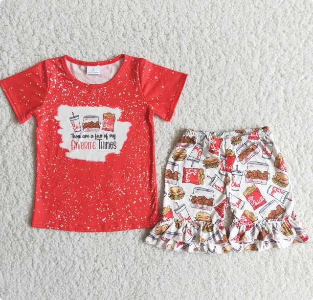 C15-23 Hamburger Fries Snacks Red Girl Set