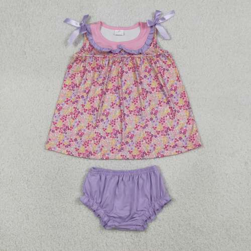 GBO0507 RTS Girl flowers print sleeveless girl bummies