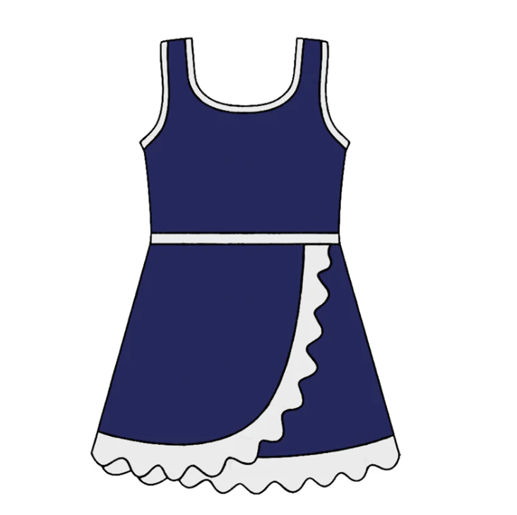 Baby Girls Sleeveless Purple Yoga Active Short Scallop Knee Length Dress Preorder