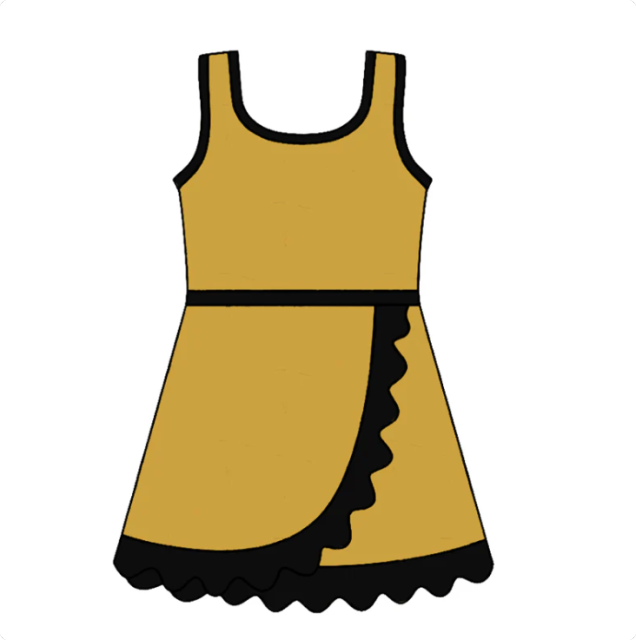 Baby Girls Sleeveless Dark Red Yoga Active Short Scallop Knee Length Dress Preorder