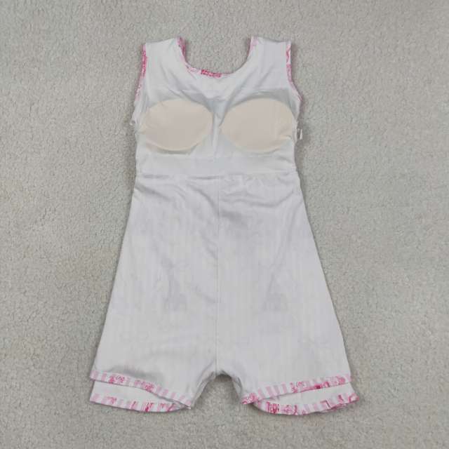 GSD3815 RTS Pink stripe castle bows sleeveless athletic dress